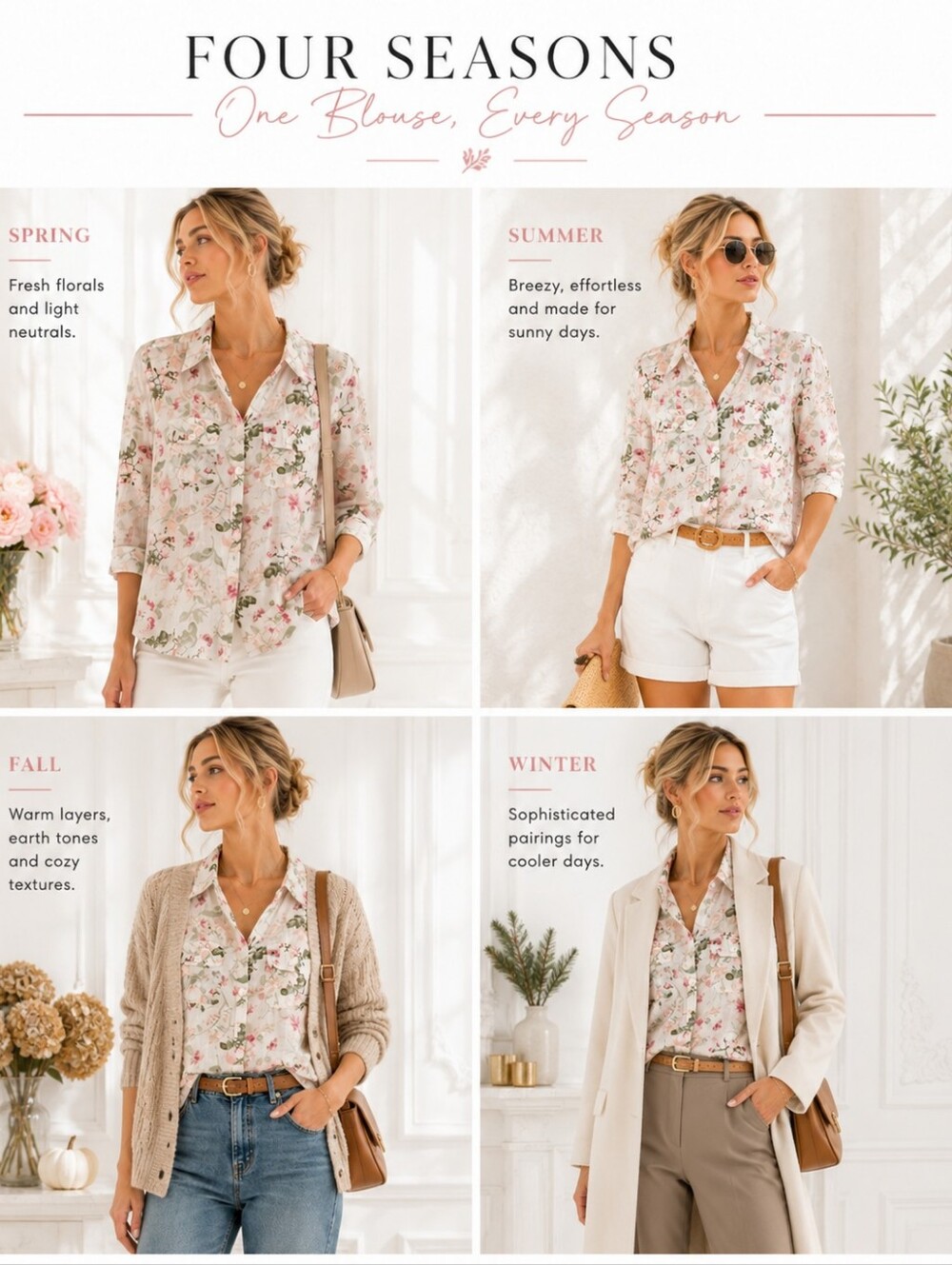 Croft & Barrow 100% Cotton Floral Button Down Blouse Size Small - Picture 5 of 11